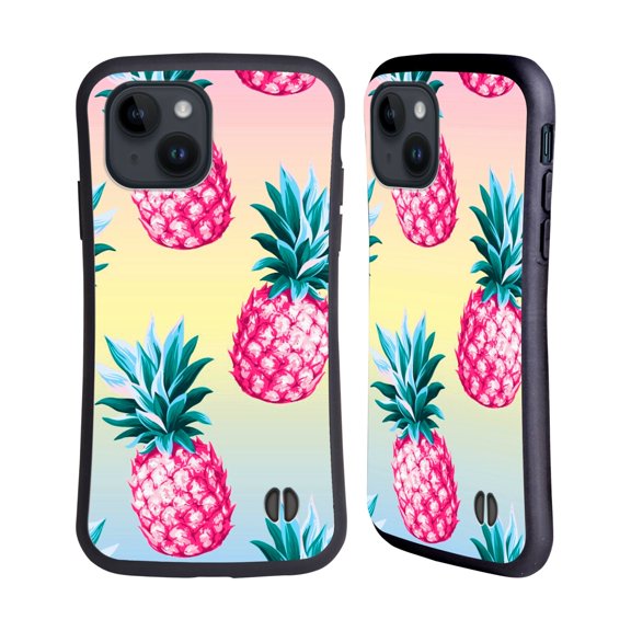 Head Case Designs Officially Licensed Haroulita Fruits Pink Pineapples Hybrid Case Compatible with Apple iPhone 15
