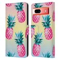 thumbnail image 1 of Head Case Designs Officially Licensed Haroulita Fruits Pink Pineapples Leather Book Wallet Case Cover Compatible with Google Pixel 7a, 1 of 6