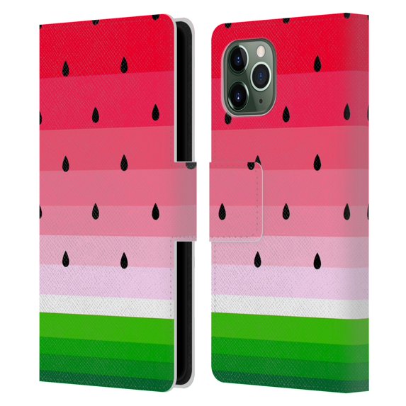 Head Case Designs Officially Licensed Haroulita Fruits Watermelon Leather Book Wallet Case Cover Compatible with Apple iPhone 11 Pro