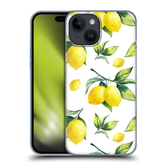 Head Case Designs Officially Licensed Haroulita Fruits White Lemons Hard Back Case Compatible with Apple iPhone 15