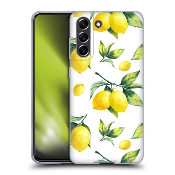 Head Case Designs Officially Licensed Haroulita Fruits White Lemons Soft Gel Case Compatible with Samsung Galaxy S21 FE 5G