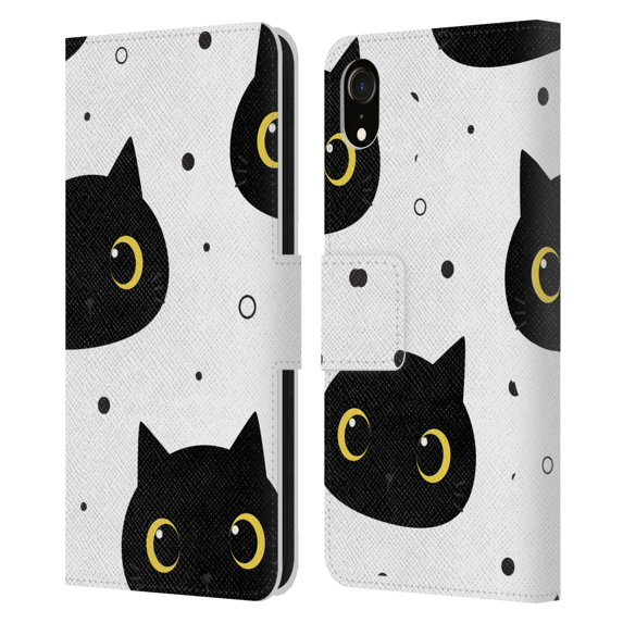 Head Case Designs Officially Licensed Haroulita Magick - Tarot - Mystical Black Cat Leather Book Wallet Case Cover Compatible with Apple iPhone XR