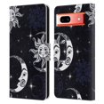 thumbnail image 1 of Head Case Designs Officially Licensed Haroulita Magick - Tarot - Mystical Star And Moon Black Leather Book Wallet Case Cover Compatible with Google Pixel 7a, 1 of 6