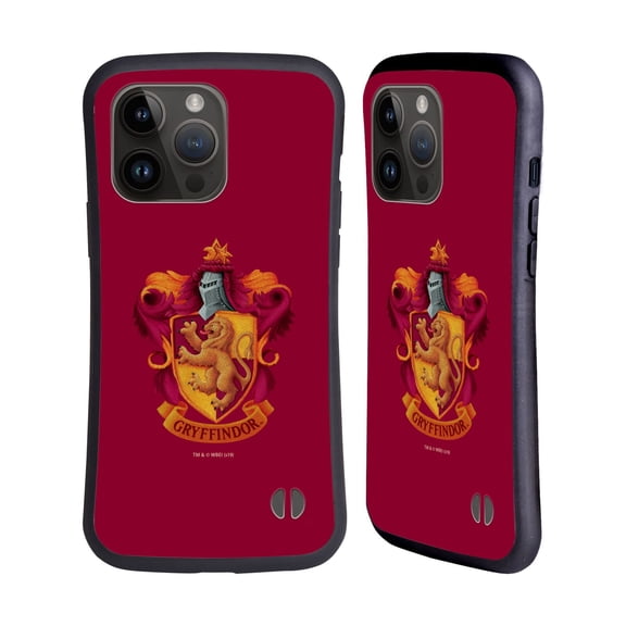 Head Case Designs Officially Licensed Harry Potter Chamber Of Secrets I Gryffindor Crest Hybrid Case Compatible with Apple iPhone 15 Pro Max