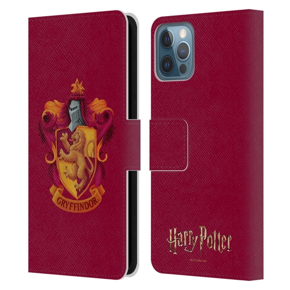 Head Case Designs Officially Licensed Harry Potter Chamber Of Secrets I Gryffindor Crest Leather Book Wallet Case Cover Compatible with Apple iPhone 12 / iPhone 12 Pro