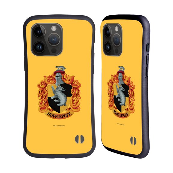 Head Case Designs Officially Licensed Harry Potter Chamber Of Secrets I Hufflepuff Crest Hybrid Case Compatible with Apple iPhone 15 Pro Max