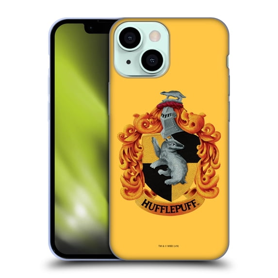 Head Case Designs Officially Licensed Harry Potter Chamber Of Secrets I Hufflepuff Crest Soft Gel Case Compatible with Apple iPhone 13 Mini