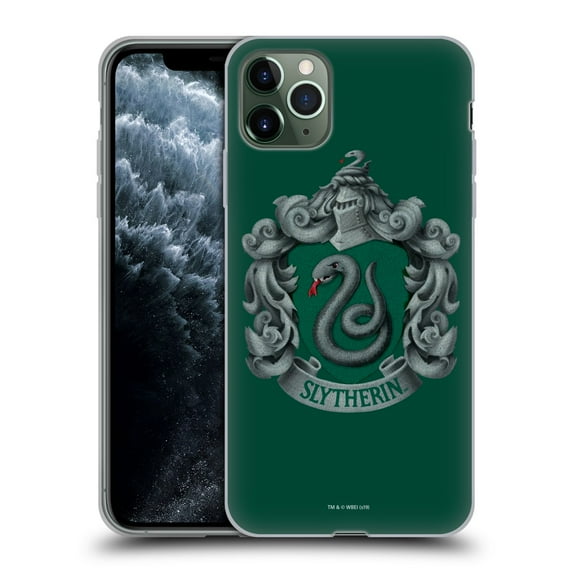 Head Case Designs Officially Licensed Harry Potter Chamber Of Secrets I Slytherin Crest Soft Gel Case Compatible with Apple iPhone 11 Pro Max