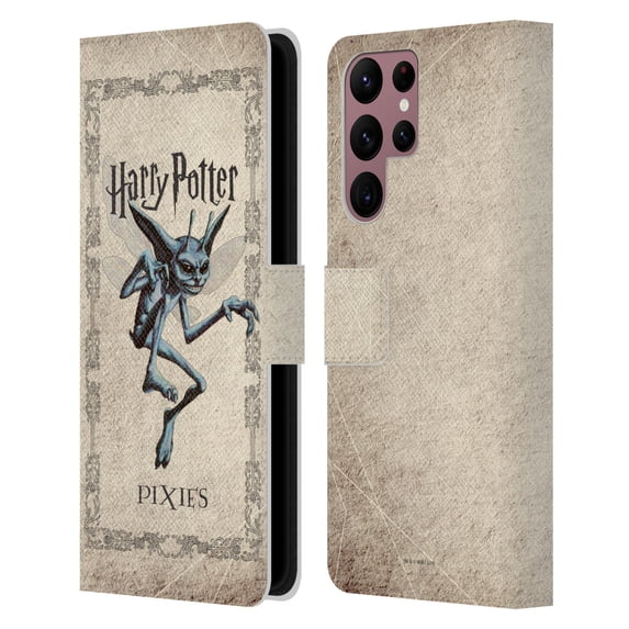 Head Case Designs Officially Licensed Harry Potter Chamber Of Secrets II Cornish Pixies Creature Leather Book Wallet Case Compatible with Samsung Galaxy S22 Ultra 5G
