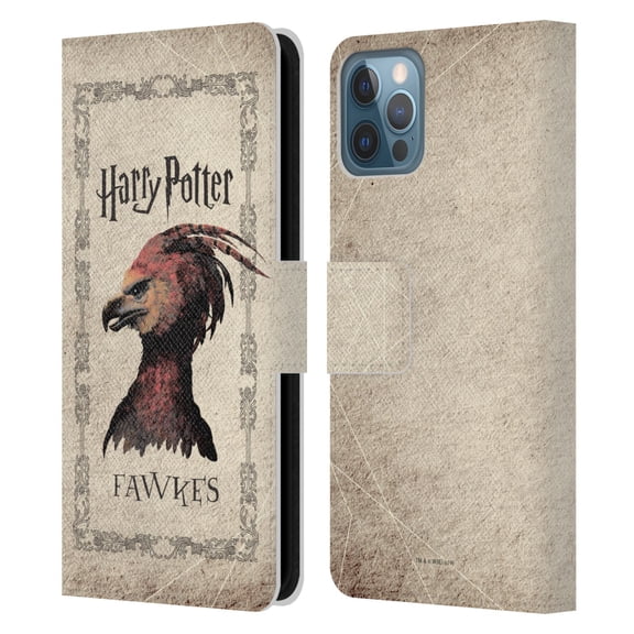 Head Case Designs Officially Licensed Harry Potter Chamber Of Secrets II Fawkes Phoenix Creature Leather Book Wallet Case Compatible with Apple iPhone 12 / iPhone 12 Pro
