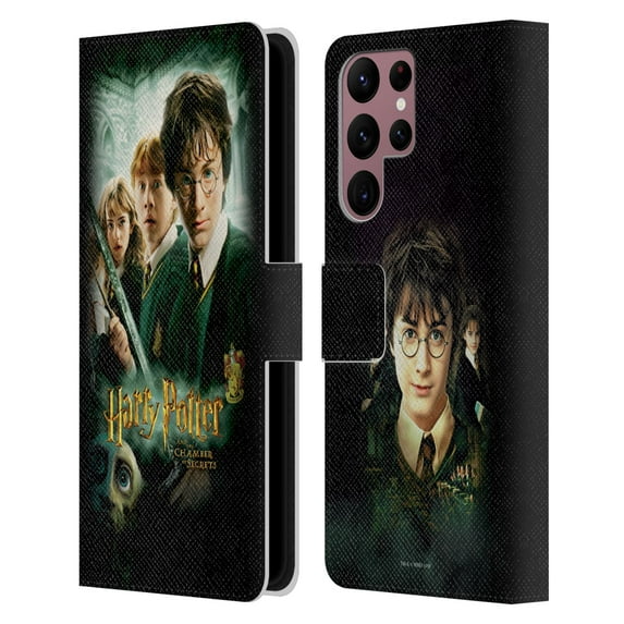 Head Case Designs Officially Licensed Harry Potter Chamber Of Secrets III Movie Poster Leather Book Wallet Case Cover Compatible with Samsung Galaxy S22 Ultra 5G