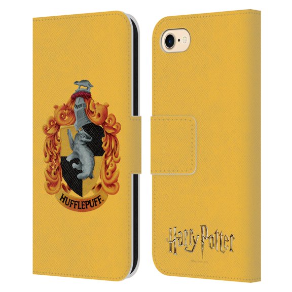 Head Case Designs Officially Licensed Harry Potter Chamber Of Secrets I Hufflepuff Crest Leather Book Wallet Case Compatible with Apple iPhone 7 / 8 / SE 2020 & 2022