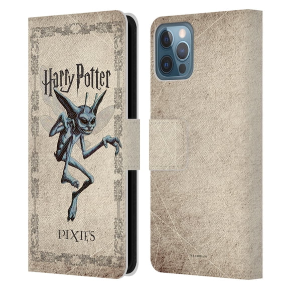 Head Case Designs Officially Licensed Harry Potter Chamber Of Secrets II Cornish Pixies Creature Leather Book Wallet Case Compatible with Apple iPhone 12 / iPhone 12 Pro