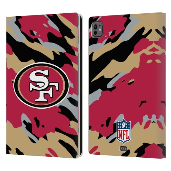 Head Case Designs NFL San Francisco 49Ers Logo Camou Leather Book Wallet Case Cover For Apple iPad Pro 11 M4 2024