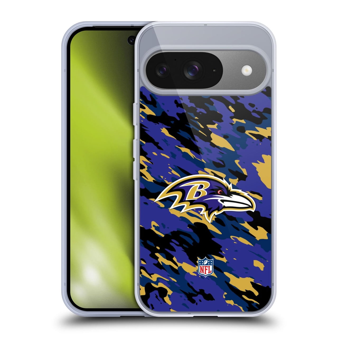Head Case Designs NFL Baltimore Ravens Logo Camou Soft Gel Case for Google Pixel 9 / Pixel 9 Pro