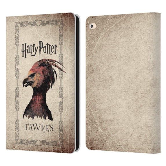 Head Case Designs Officially Licensed Harry Potter Chamber Of Secrets II Fawkes Phoenix Creature Leather Book Wallet Case Cover Compatible with Apple iPad Air 2 (2014)
