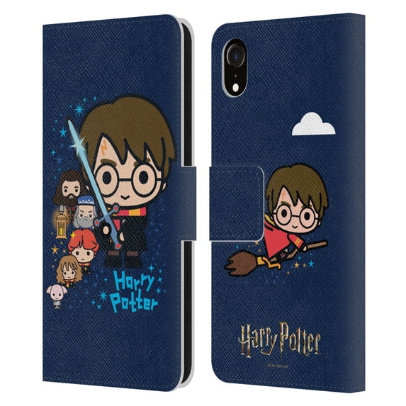 Head Case Designs Officially Licensed Harry Potter Deathly Hallows I Characters Leather Book Wallet Case Cover Compatible with Apple iPhone XR