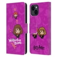 thumbnail image 1 of Head Case Designs Officially Licensed Harry Potter Deathly Hallows I Hermione Ron Spell Leather Book Wallet Case Cover Compatible with Apple iPhone 15, 1 of 6