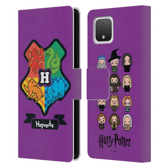 Head Case Designs Officially Licensed Harry Potter Deathly Hallows I Hogwarts Crest Leather Book Wallet Case Cover Compatible with Google Pixel 4