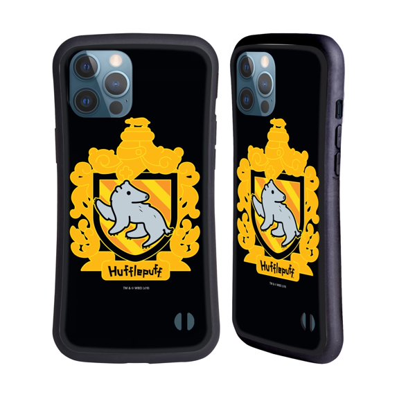 Head Case Designs Officially Licensed Harry Potter Deathly Hallows I Hufflepuff Crest Hybrid Case Compatible with Apple iPhone 12 Pro Max