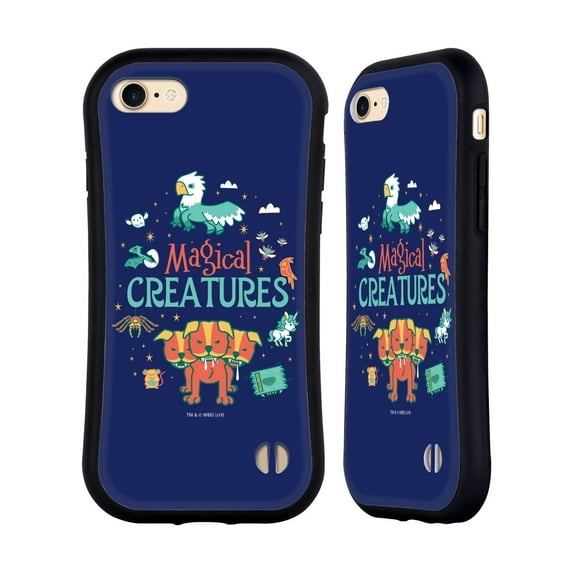 Head Case Designs Officially Licensed Harry Potter Deathly Hallows I Magical Creatures Hybrid Case Compatible with Apple iPhone 7 / 8 / SE 2020 & 2022