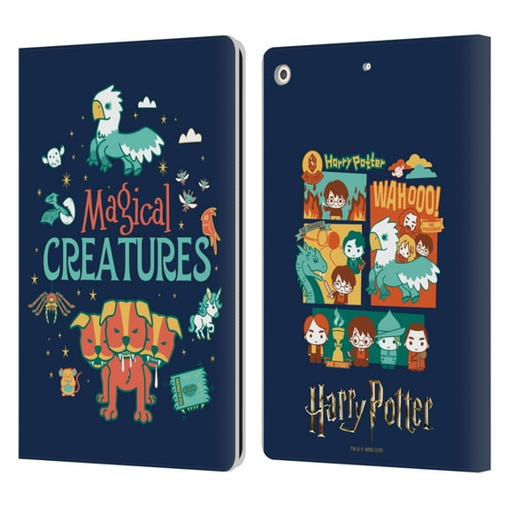 Head Case Designs Officially Licensed Harry Potter Deathly Hallows I Magical Creatures Leather Book Wallet Case Cover Compatible with Apple iPad 10.2 2019/2020/2021