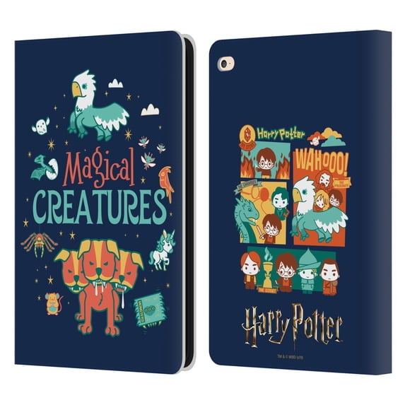 Head Case Designs Officially Licensed Harry Potter Deathly Hallows I Magical Creatures Leather Book Wallet Case Cover Compatible with Apple iPad Air 2 (2014)