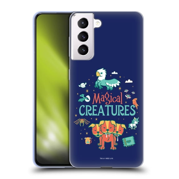 Head Case Designs Officially Licensed Harry Potter Deathly Hallows I Magical Creatures Soft Gel Case Compatible with Samsung Galaxy S21+ 5G