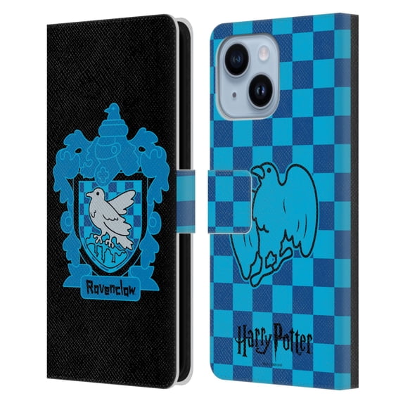 Head Case Designs Officially Licensed Harry Potter Deathly Hallows I Ravenclaw Crest Leather Book Wallet Case Cover Compatible with Apple iPhone 14 Plus