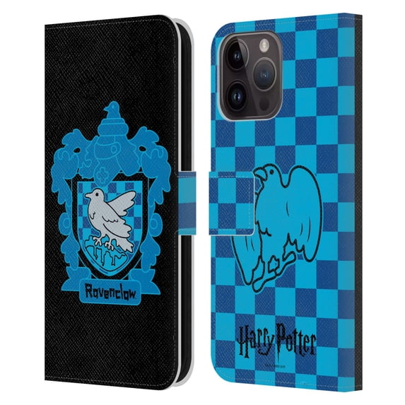 Head Case Designs Officially Licensed Harry Potter Deathly Hallows I Ravenclaw Crest Leather Book Wallet Case Cover Compatible with Apple iPhone 15 Pro Max