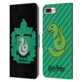 thumbnail image 1 of Head Case Designs Officially Licensed Harry Potter Deathly Hallows I Slytherin Crest Leather Book Wallet Case Cover Compatible with Apple iPhone 7 Plus / iPhone 8 Plus, 1 of 6