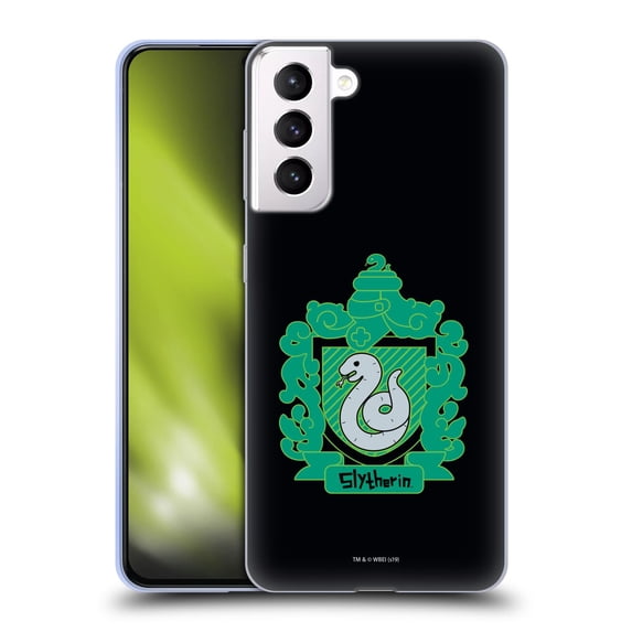 Head Case Designs Officially Licensed Harry Potter Deathly Hallows I Slytherin Crest Soft Gel Case Compatible with Samsung Galaxy S21+ 5G