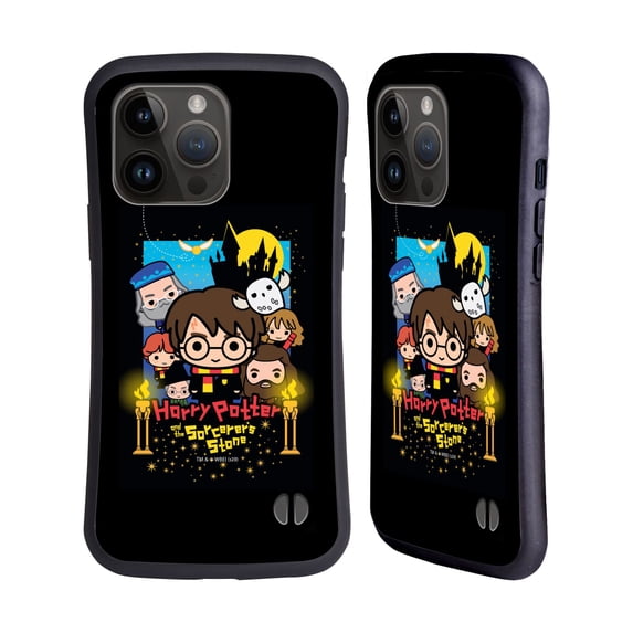 Head Case Designs Officially Licensed Harry Potter Deathly Hallows I Sorcerer's Stone Hybrid Case Compatible with Apple iPhone 15 Pro Max
