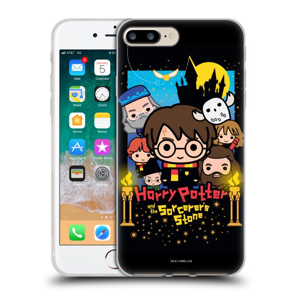 Head Case Designs Officially Licensed Harry Potter Deathly Hallows I Sorcerer's Stone Soft Gel Case Compatible with Apple iPhone 7 Plus / iPhone 8 Plus