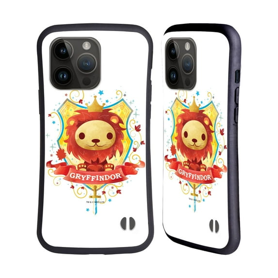 Head Case Designs Officially Licensed Harry Potter Deathly Hallows II Gryffindor Hybrid Case Compatible with Apple iPhone 15 Pro Max