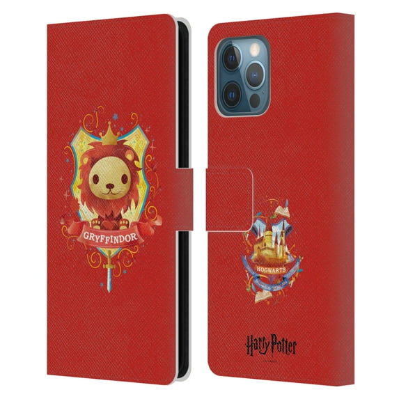 Head Case Designs Officially Licensed Harry Potter Deathly Hallows II Gryffindor Leather Book Wallet Case Cover Compatible with Apple iPhone 12 Pro Max