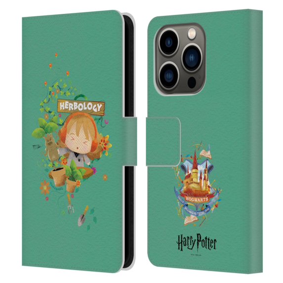 Head Case Designs Officially Licensed Harry Potter Deathly Hallows II Herbology Leather Book Wallet Case Cover Compatible with Apple iPhone 14 Pro