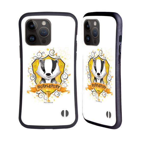 Head Case Designs Officially Licensed Harry Potter Deathly Hallows II Hufflepuff Hybrid Case Compatible with Apple iPhone 15 Pro Max
