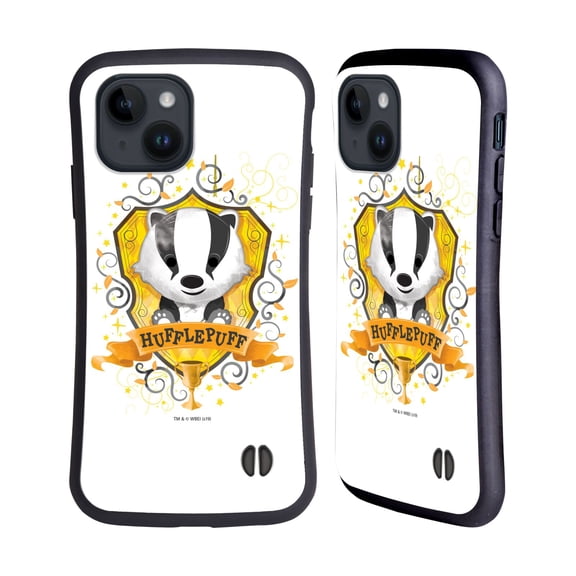 Head Case Designs Officially Licensed Harry Potter Deathly Hallows II Hufflepuff Hybrid Case Compatible with Apple iPhone 15