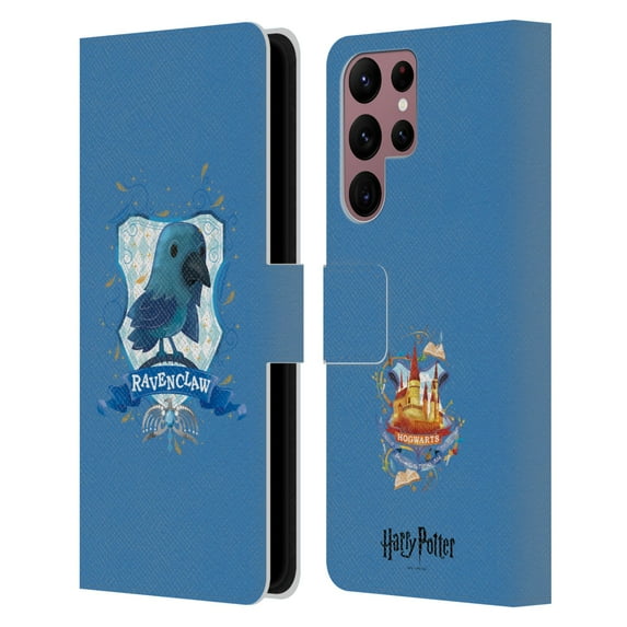 Head Case Designs Officially Licensed Harry Potter Deathly Hallows II Ravenclaw Leather Book Wallet Case Cover Compatible with Samsung Galaxy S22 Ultra 5G