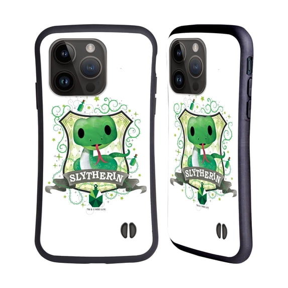 Head Case Designs Officially Licensed Harry Potter Deathly Hallows II Slytherin Hybrid Case Compatible with Apple iPhone 15 Pro