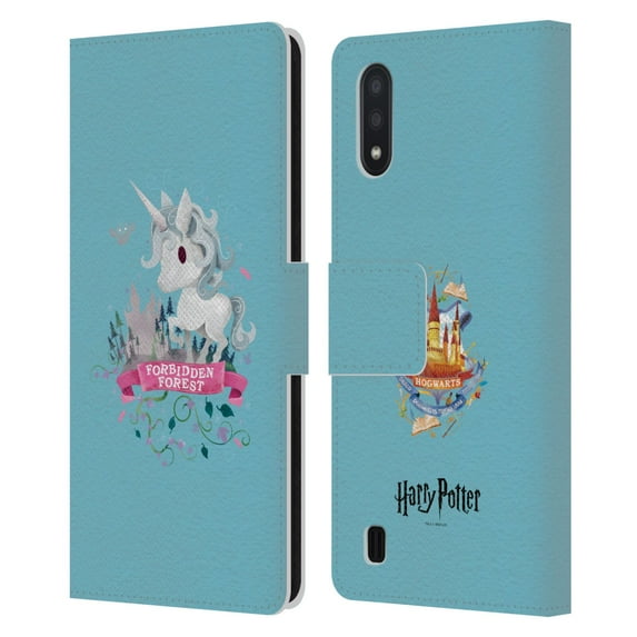 Head Case Designs Officially Licensed Harry Potter Deathly Hallows II Unicorn Leather Book Wallet Case Cover Compatible with Samsung Galaxy A01 (2020)