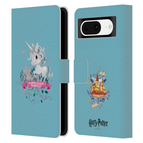 Head Case Designs Officially Licensed Harry Potter Deathly Hallows II Unicorn Leather Book Wallet Case Cover Compatible with Google Pixel 8