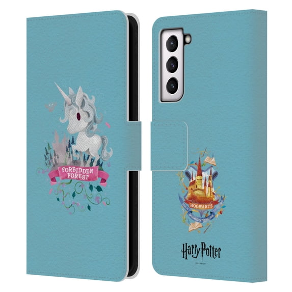 Head Case Designs Officially Licensed Harry Potter Deathly Hallows II Unicorn Leather Book Wallet Case Cover Compatible with Samsung Galaxy S21 5G