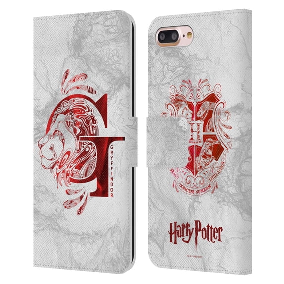 Head Case Designs Officially Licensed Harry Potter Deathly Hallows IX Gryffindor Aguamenti Leather Book Wallet Case Compatible with Apple iPhone 7 Plus / iPhone 8 Plus