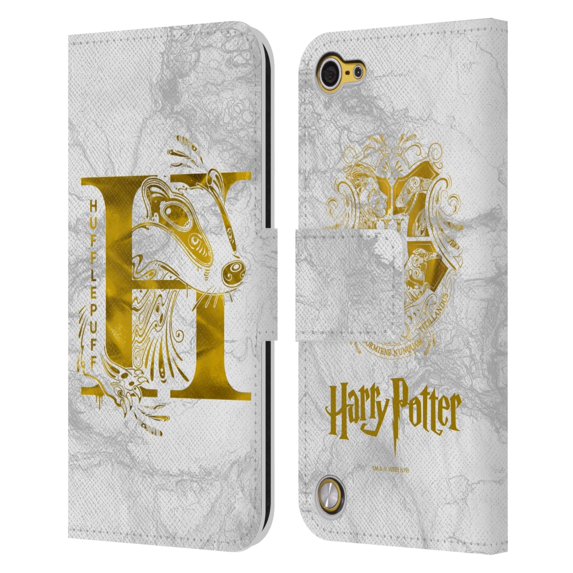Head Case Designs Officially Licensed Harry Potter Deathly Hallows IX Hufflepuff Aguamenti Leather Book Wallet Case Cover Compatible with Apple iPod Touch 5G 5th Gen