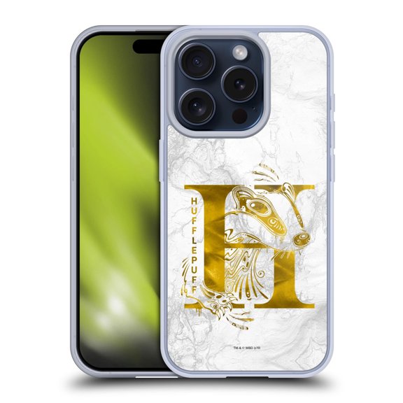 Head Case Designs Harry Potter Deathly Hallows IX Hufflepuff Aguamenti Soft Gel Case for Apple iPhone 15 Pro