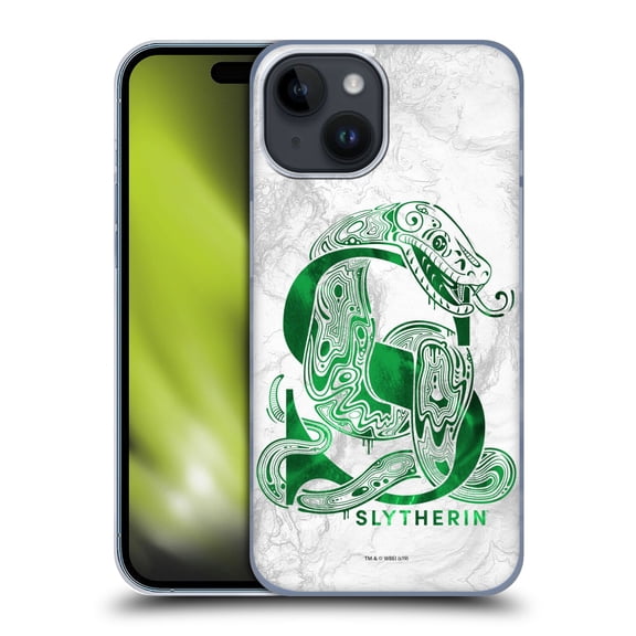 Head Case Designs Officially Licensed Harry Potter Deathly Hallows IX Slytherin Aguamenti Hard Back Case Compatible with Apple iPhone 15