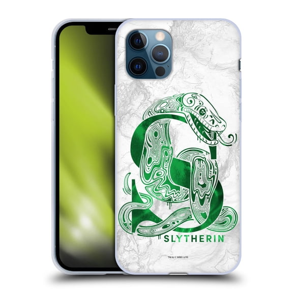 Head Case Designs Officially Licensed Harry Potter Deathly Hallows IX Slytherin Aguamenti Soft Gel Case Compatible with Apple iPhone 12 / iPhone 12 Pro