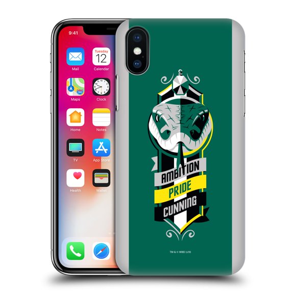 Head Case Designs Officially Licensed Harry Potter Deathly Hallows VI Slytherin Hard Back Case Compatible with Apple iPhone X / iPhone XS